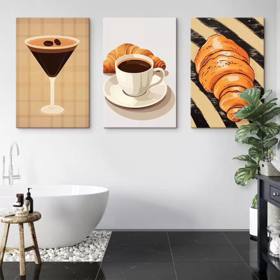 wall murals Coffee and croissant m01212