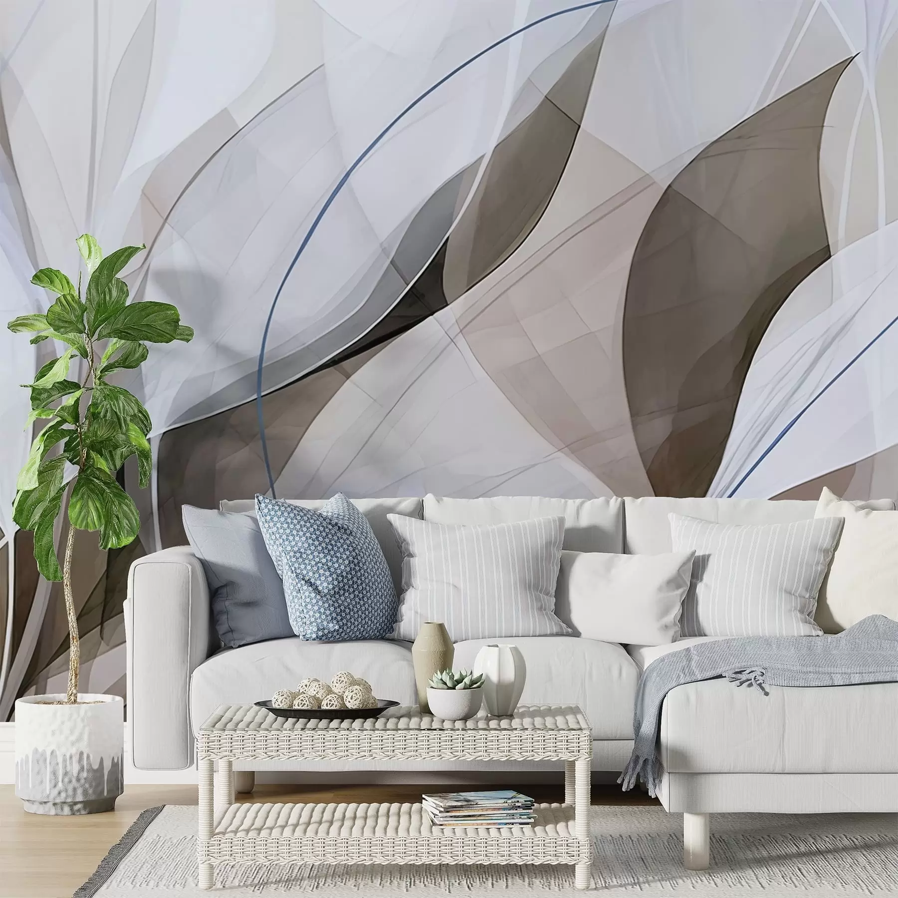 peintures murales Feuilles acérées w05084