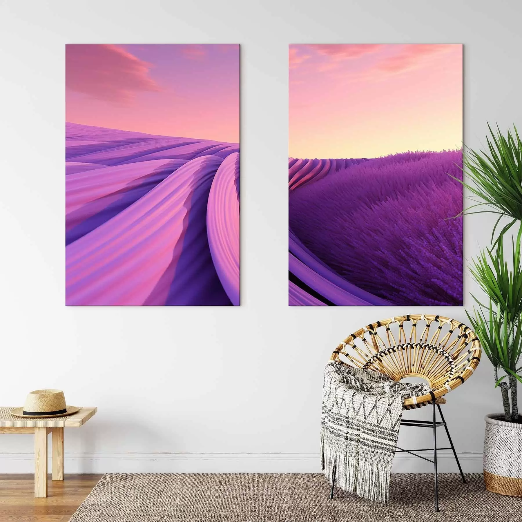 murales Campo de lavanda, abstracto m01250