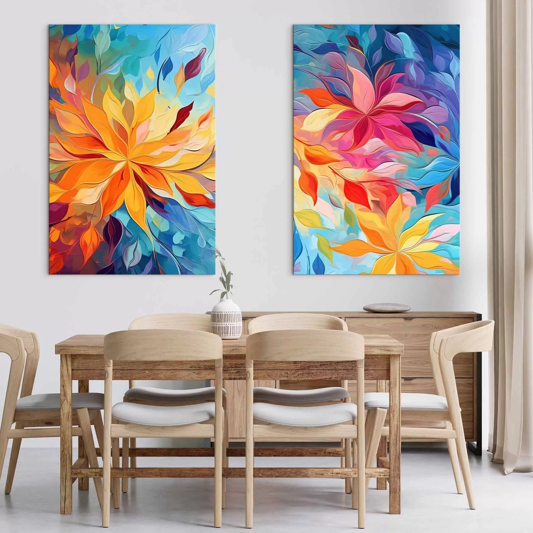 wall murals Abstract bright flowers, imitation oil painting m01252
