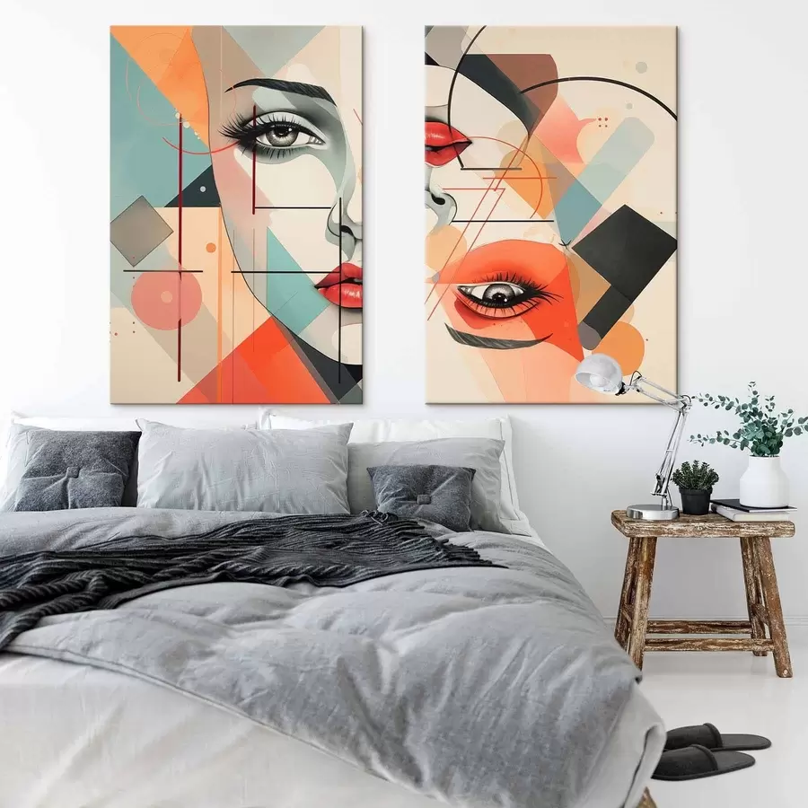 wall murals Face and geometric shapes m01253