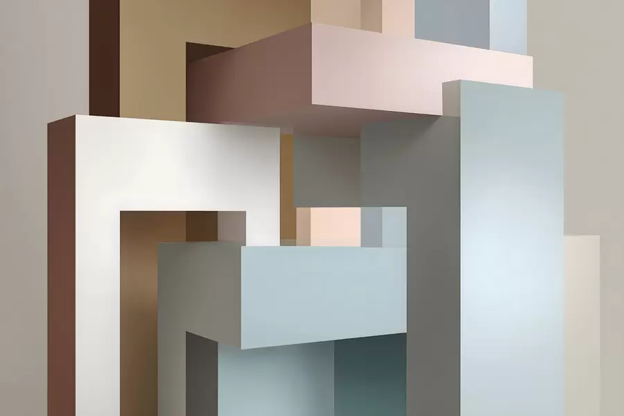 murales geometría abstracta en estilo 3D w05065