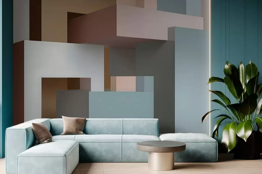 Wall Mural Photo Wallpaper abstract geometry in 3D style w05065