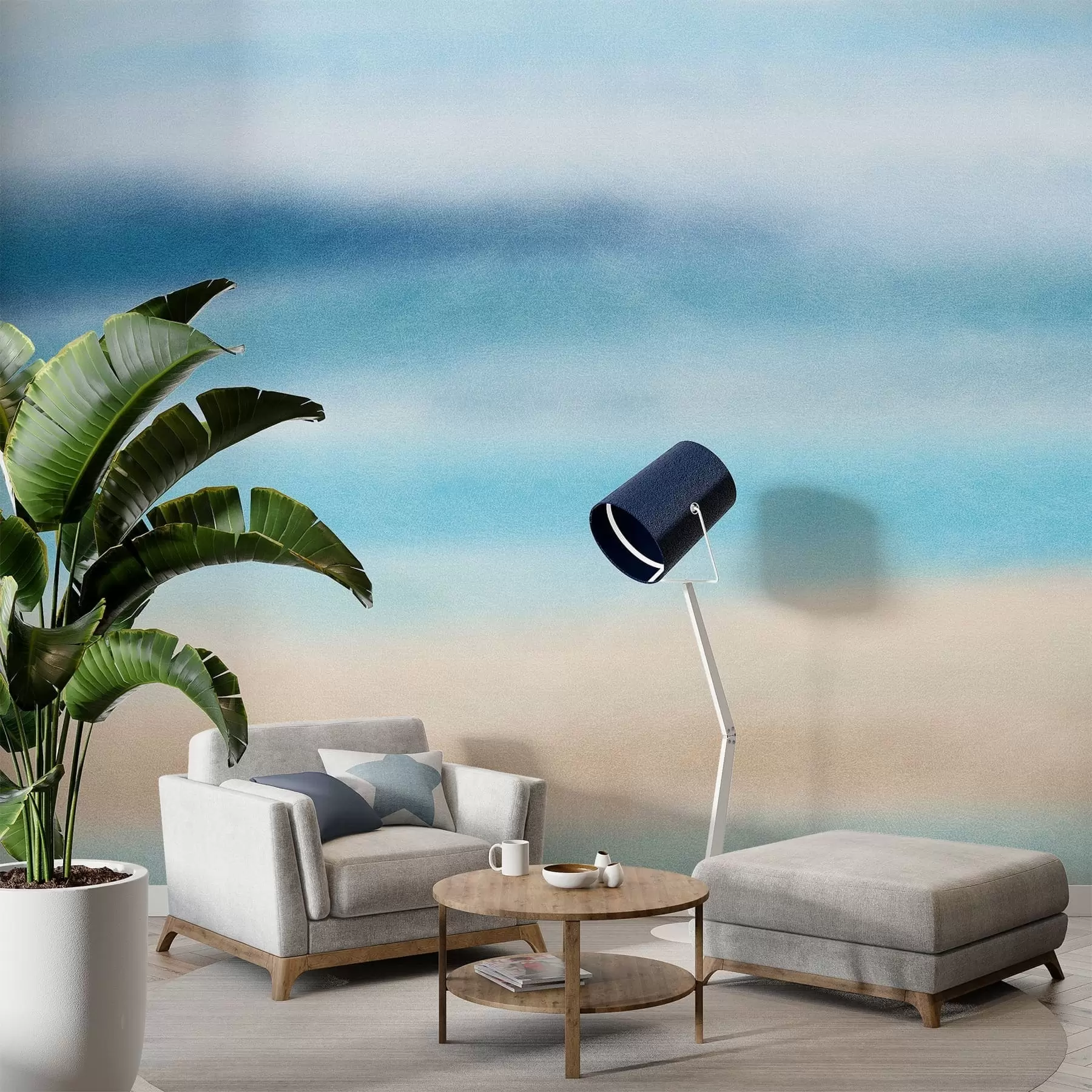 Wall Mural Photo Wallpaper textured painting in watercolour style w05066