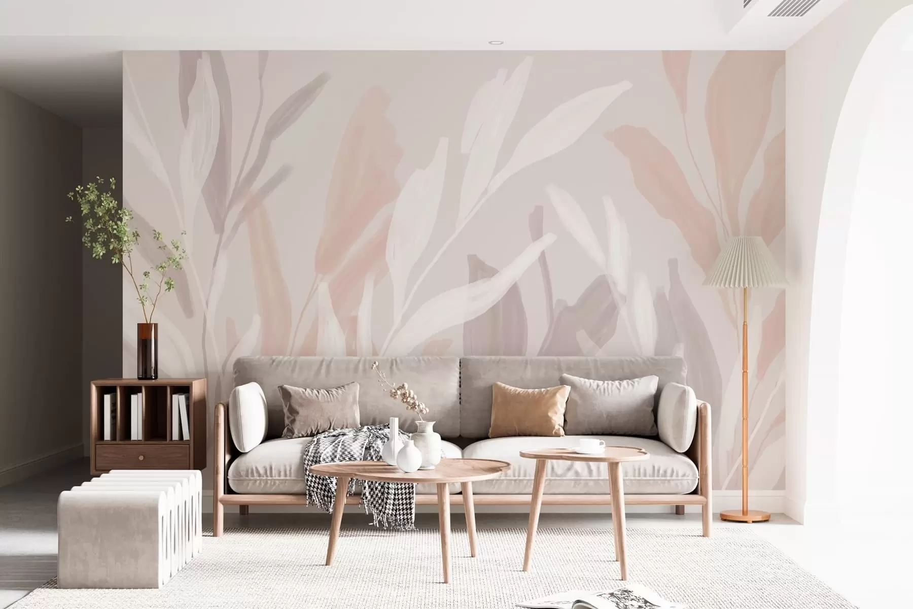 Wall Mural Photo Wallpaper abstract leaf on a cool beige background w05067