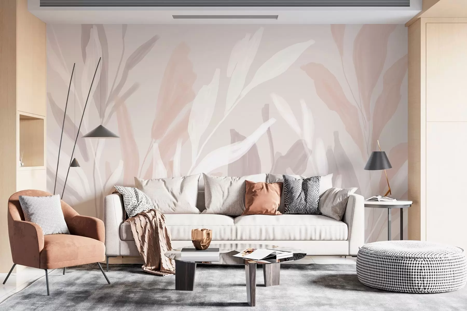 Wall Mural Photo Wallpaper abstract leaf on a cool beige background w05067