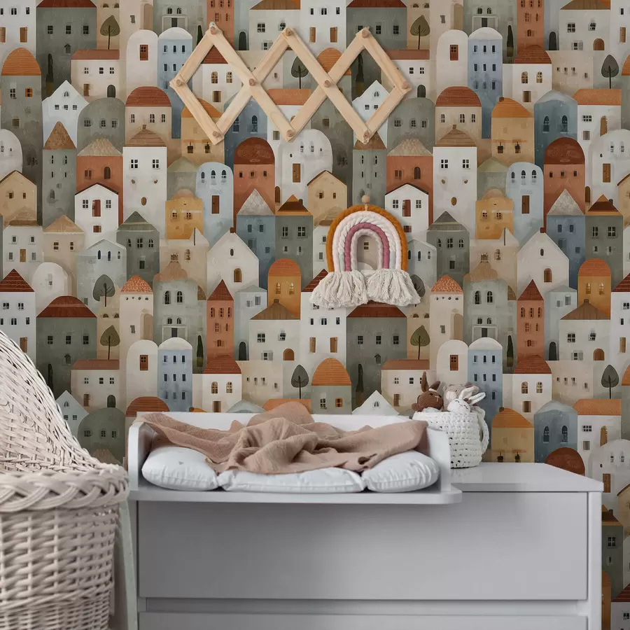 Wall Mural Photo Wallpaper Little Town Houses a00970