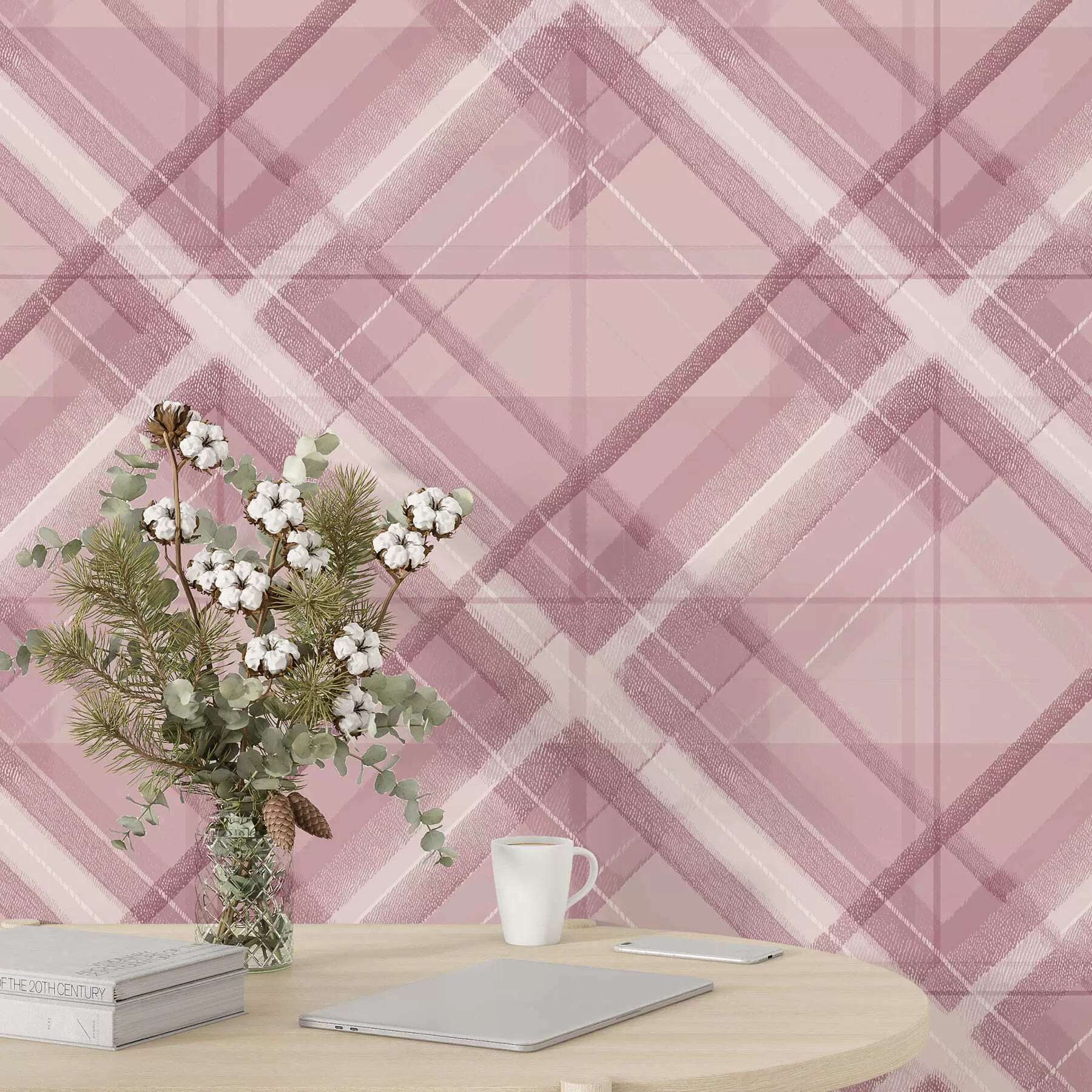 Wall Mural Photo Wallpaper Textured Plaid a01149v2