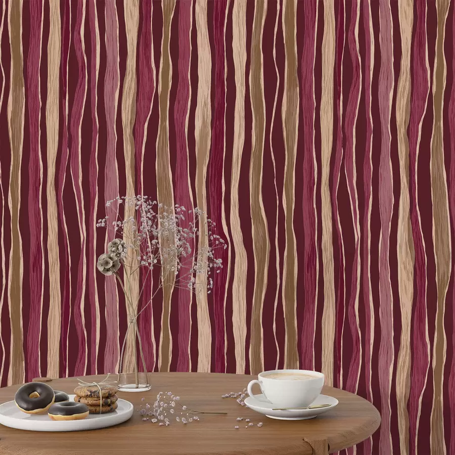 Wall Mural Photo Wallpaper Wavy Stripes a01150
