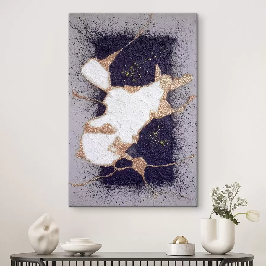 wall murals Abstract in purple and beige tones with a volumetric texture effect s46952