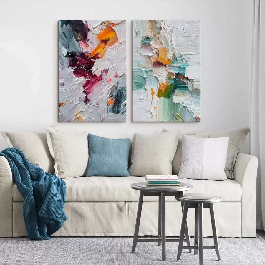 wall murals Colorful abstract with rough brushstrokes in a modern style m01098