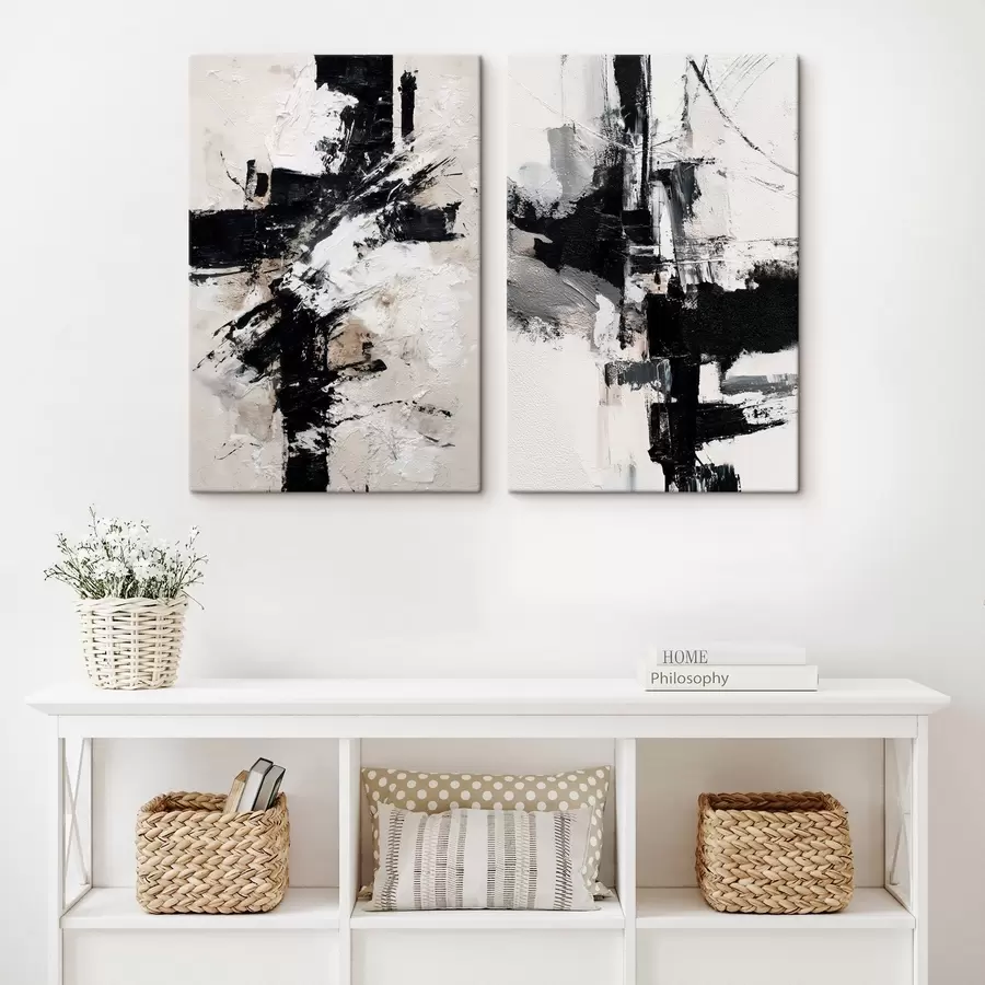 murales Composición minimalista con acentos dinámicos y una imitación de textura en relieve. m01151