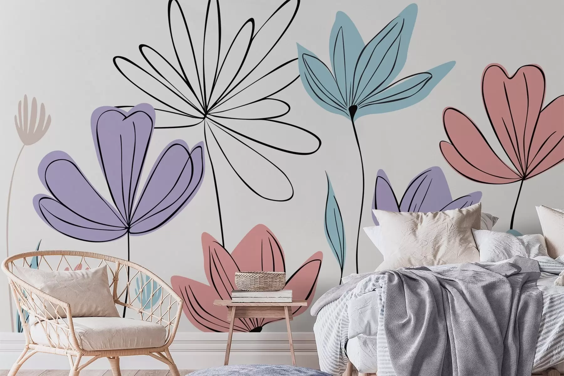 wall murals Abstract flowers w05191v2