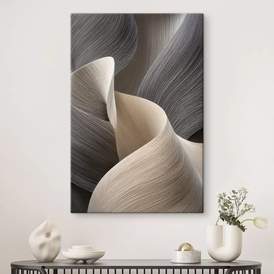 wall murals abstract waves with imitation of volume s47695
