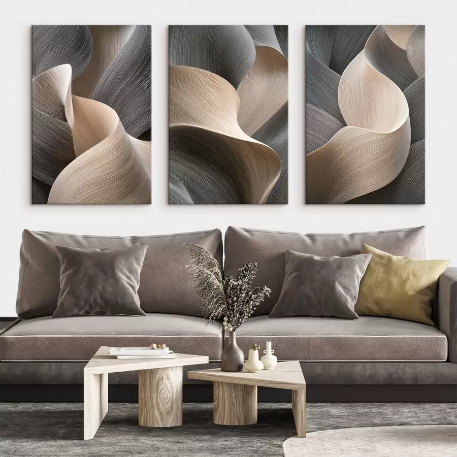wall murals abstract waves with imitation of volume m01283