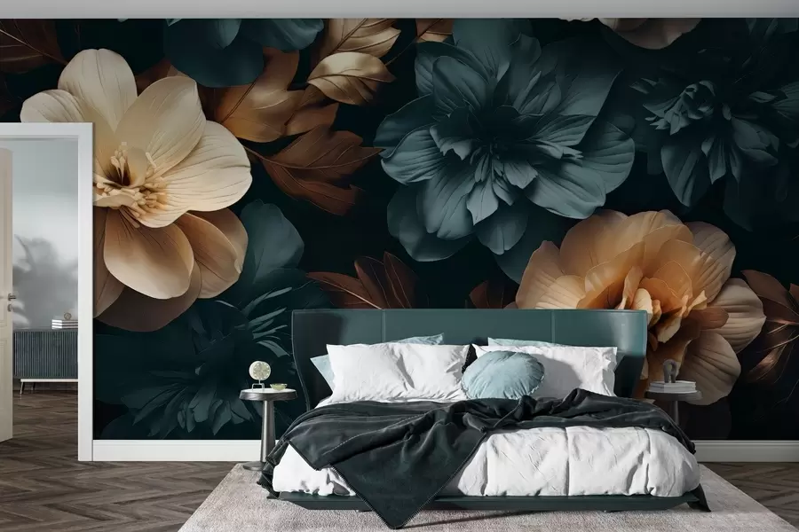 Wall Mural Photo Wallpaper Dark blooming garden w05007