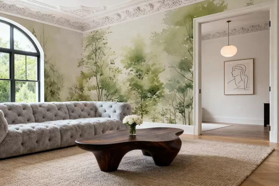 murales Bosque caducifolio en acuarela w05180