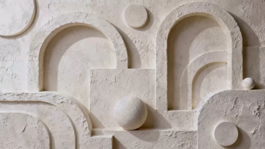 peintures murales Géométrie volumétrique en béton w05186