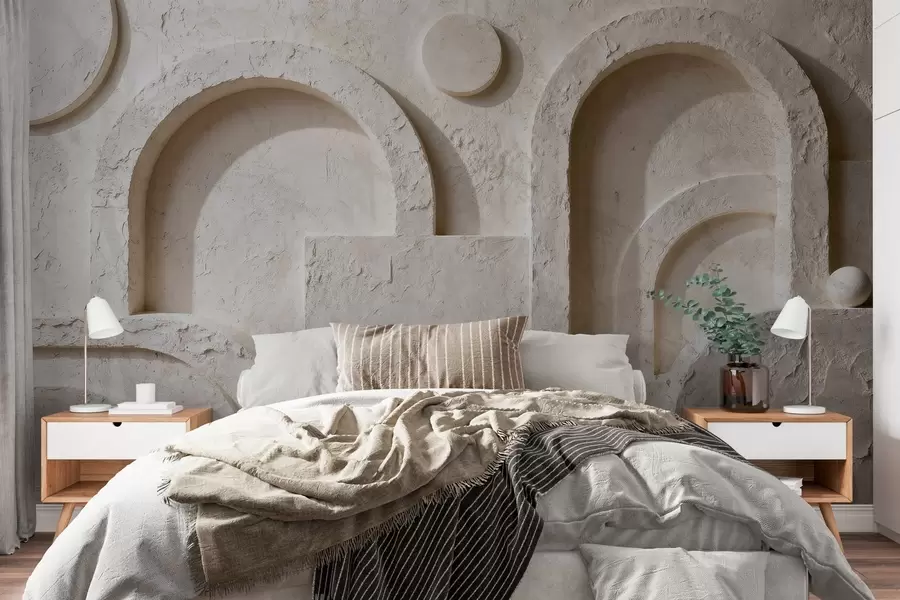 Wall Mural Photo Wallpaper Volumetric geometry made of concrete w05186