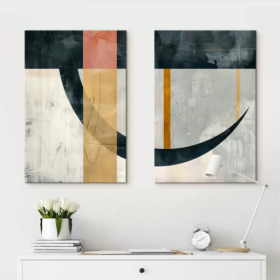 murales Formas geométricas sobre un fondo desgastado m01285