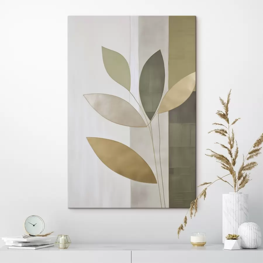wall murals Abstraction with leaves s47713