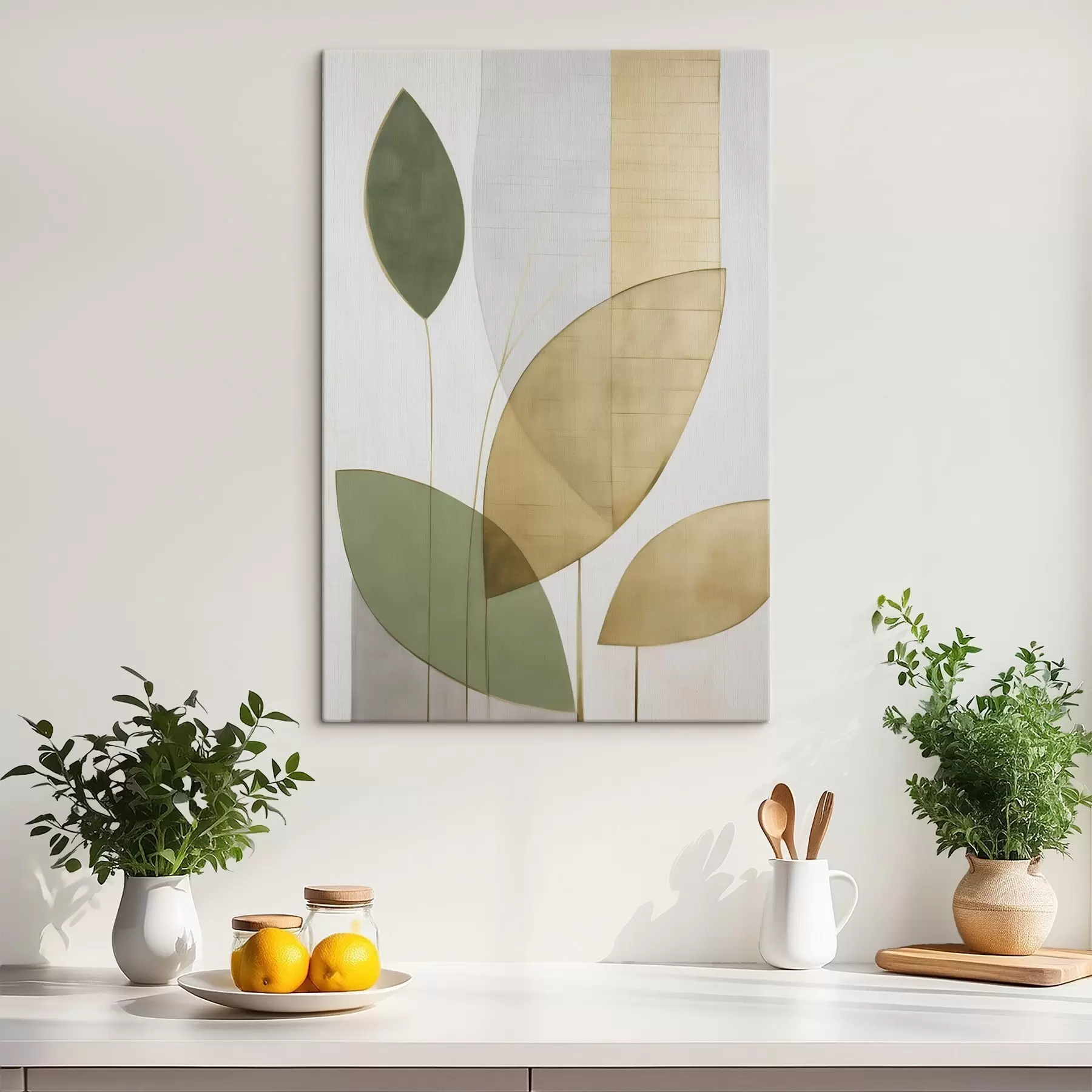 wall murals Abstraction with foliage s47714