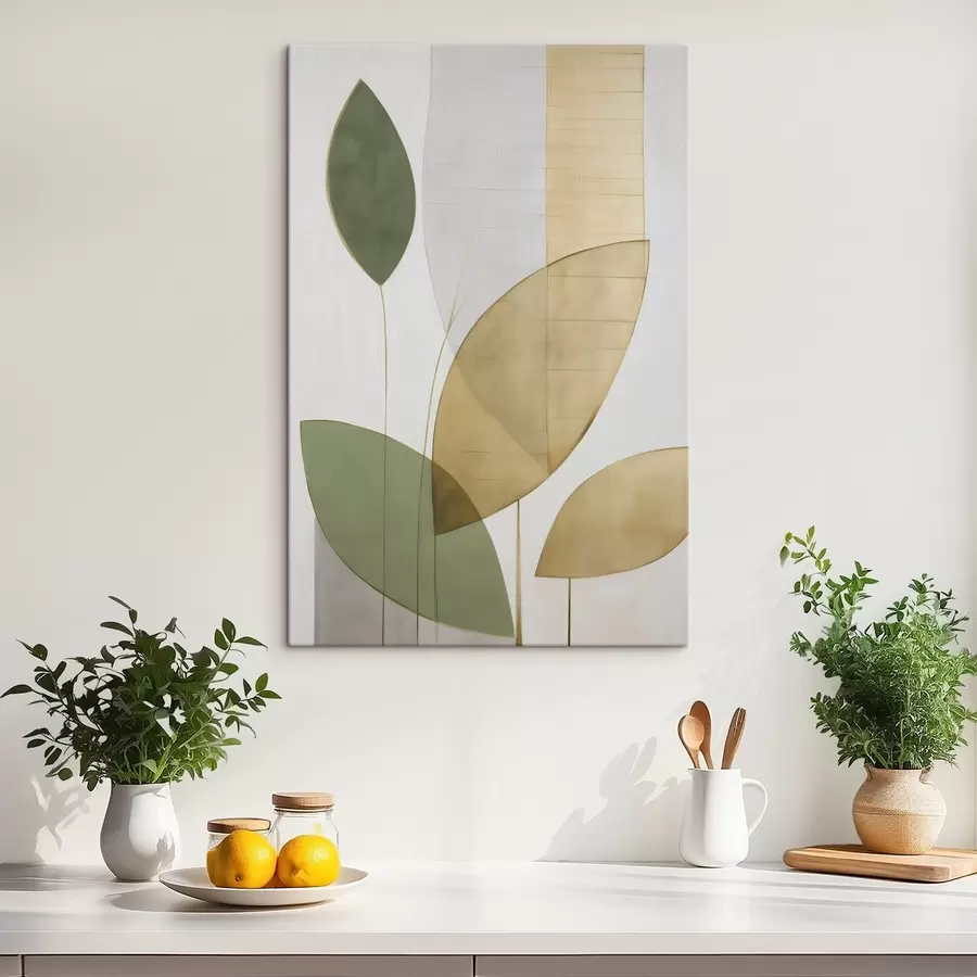 wall murals Abstraction with foliage s47714
