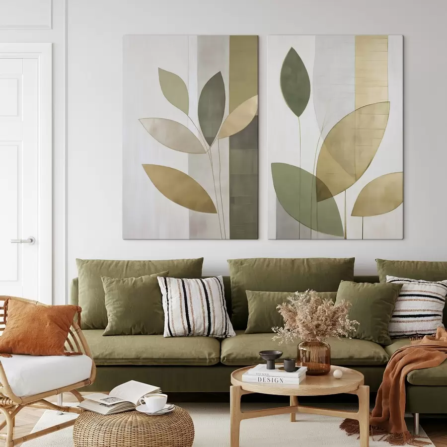 wall murals Abstraction with leaves m01291