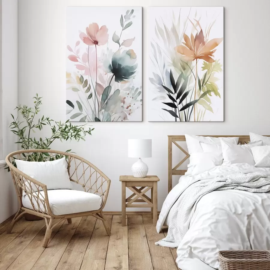 murales Acuarela imitación vegetación m01297