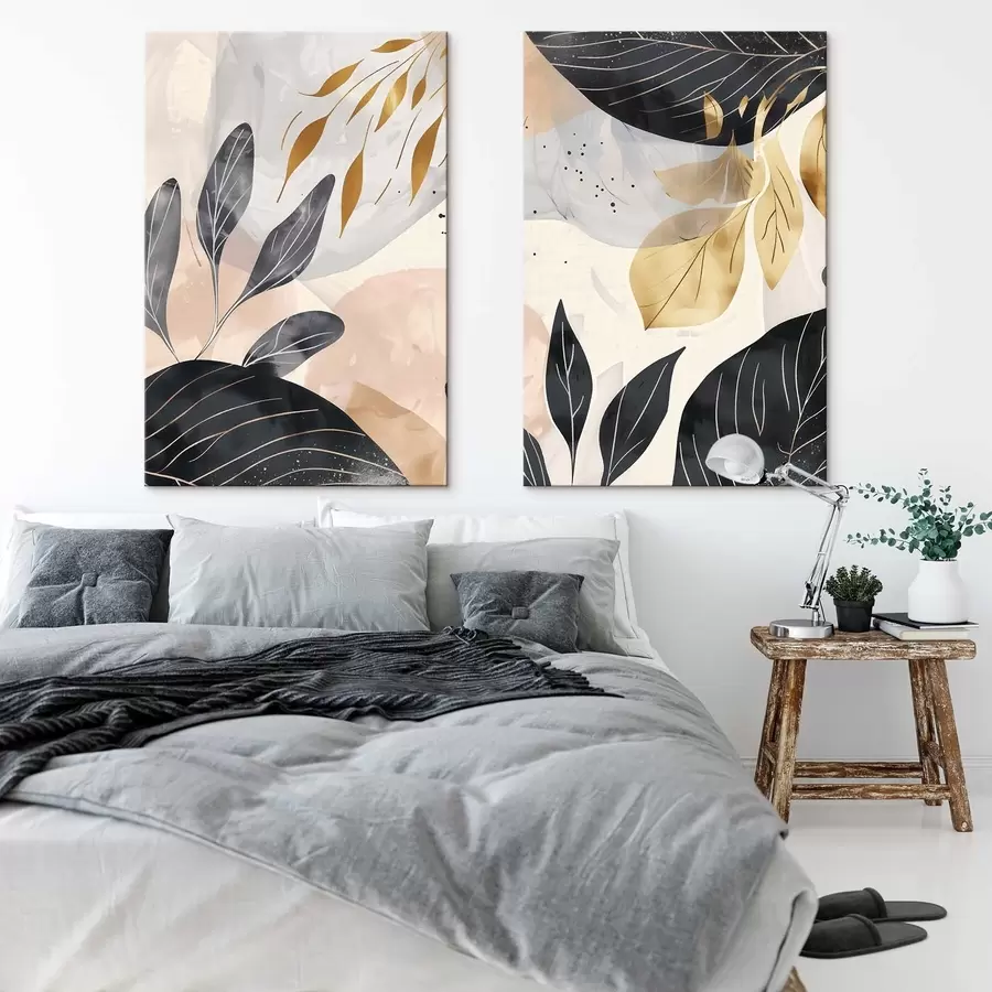 murales Ramitas y hojas abstractas m01300