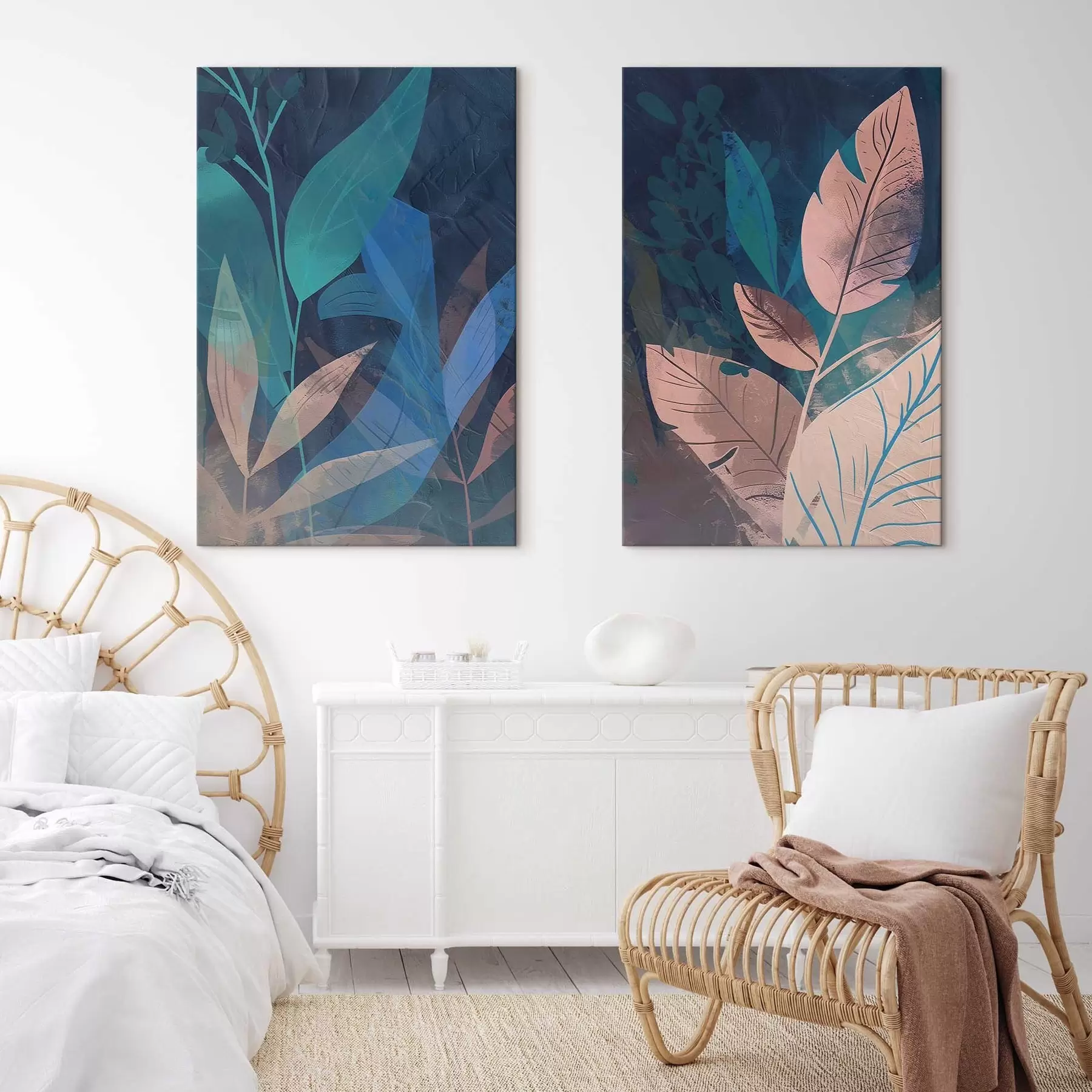 wall murals Branches and leaves, abstract m01301