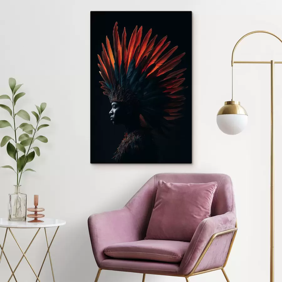 murales Retrato con plumas s47736