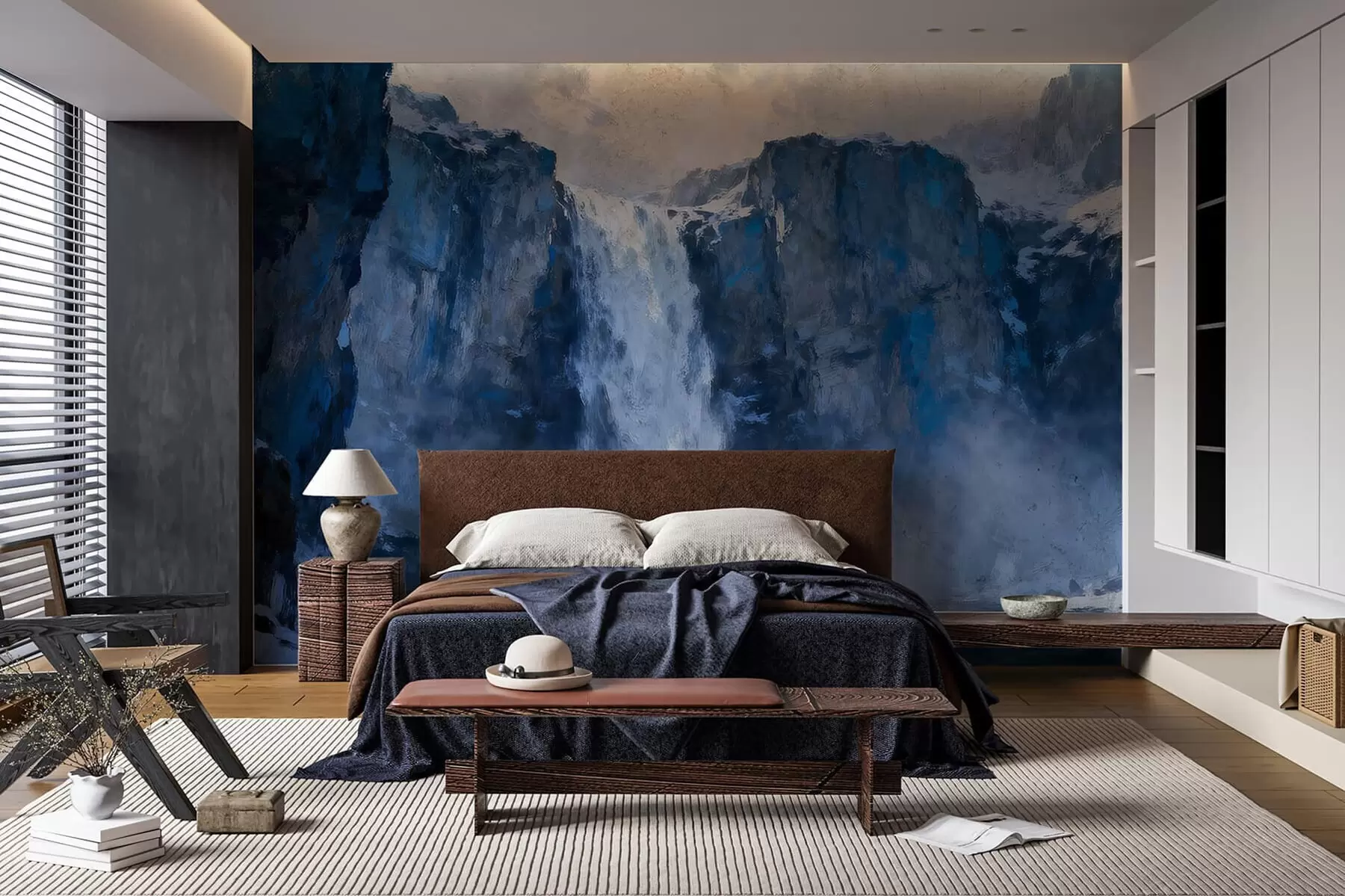 wall murals Grunge style painted waterfall w05177