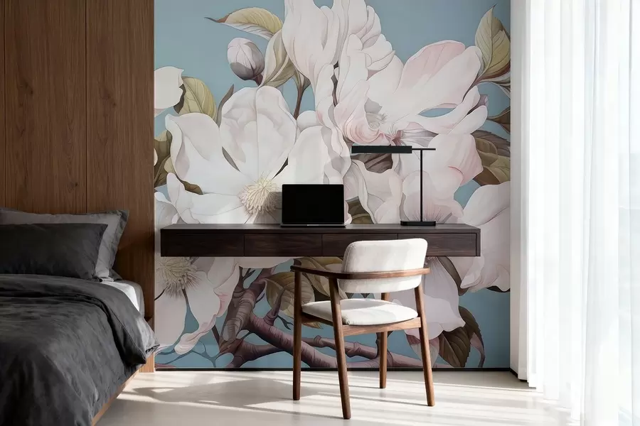 peintures murales Des fleurs luxuriantes sur une branche d'arbre w05178