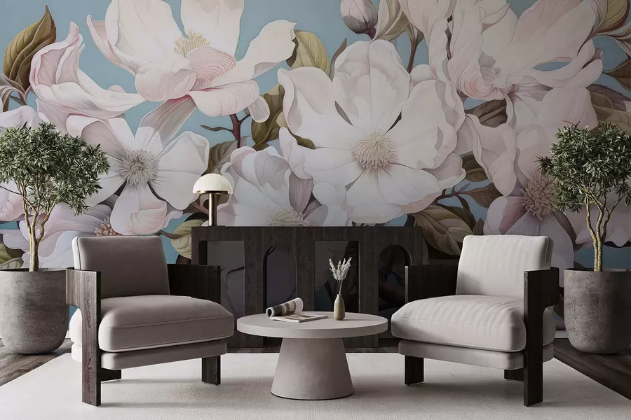 Wall Mural Photo Wallpaper Lush flowers on a tree branch w05178