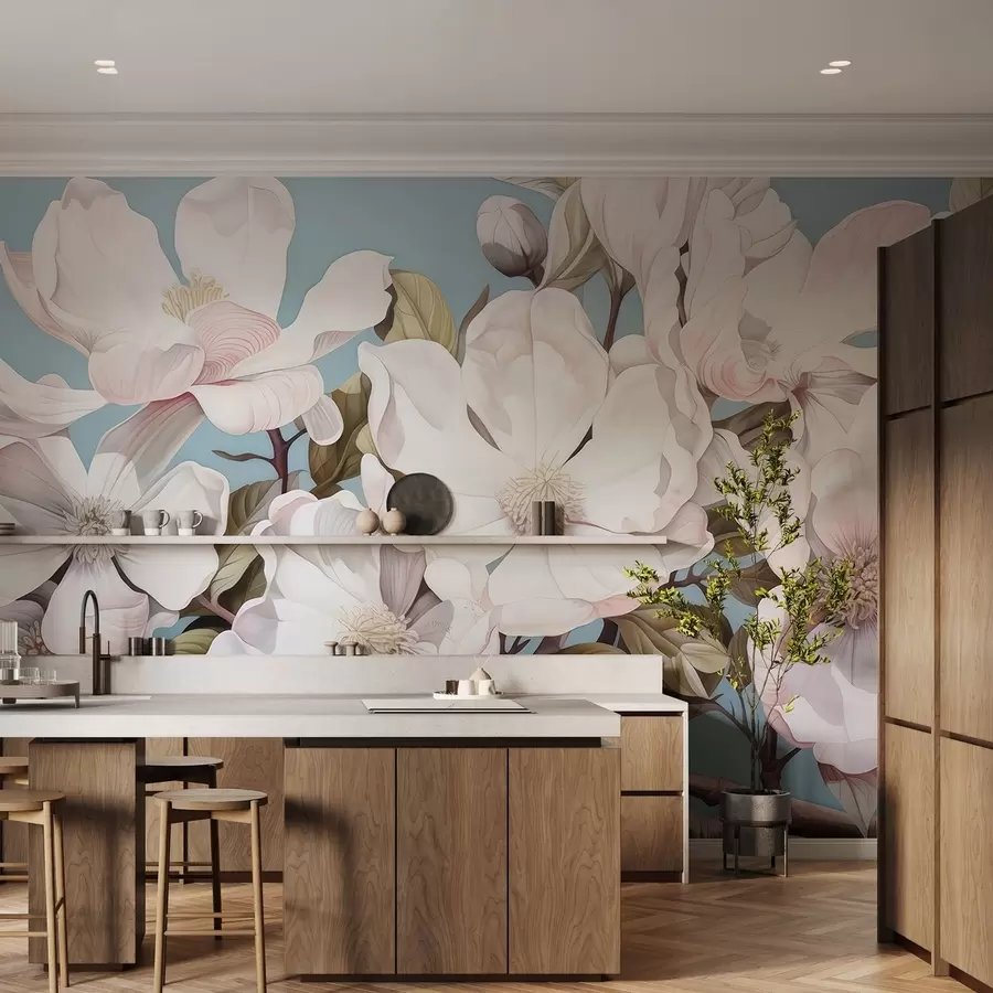 Wall Mural Photo Wallpaper Lush flowers on a tree branch w05178