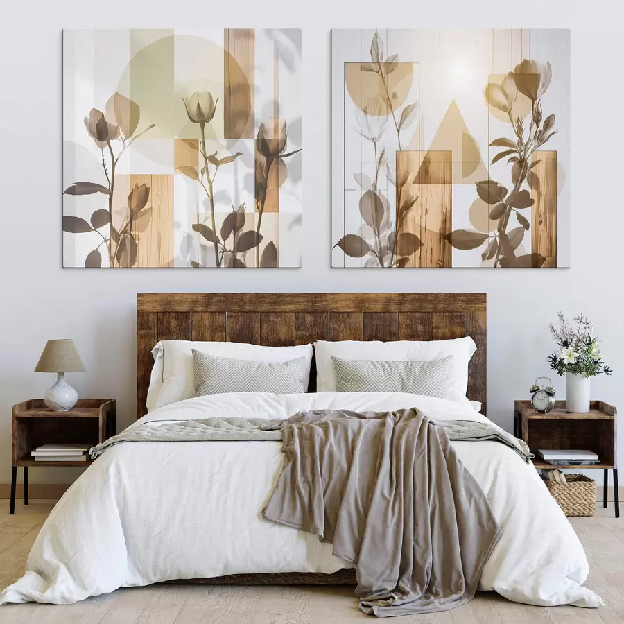wall murals Abstraction with flowers m01266