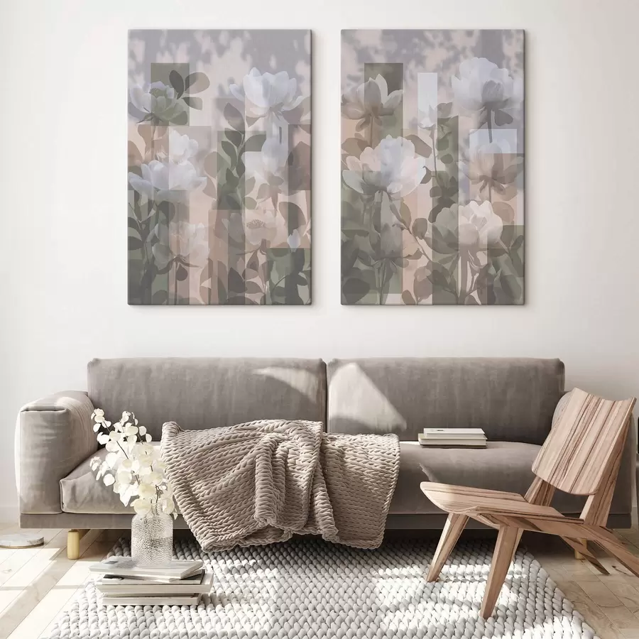 murales Abstracción con flores m01268