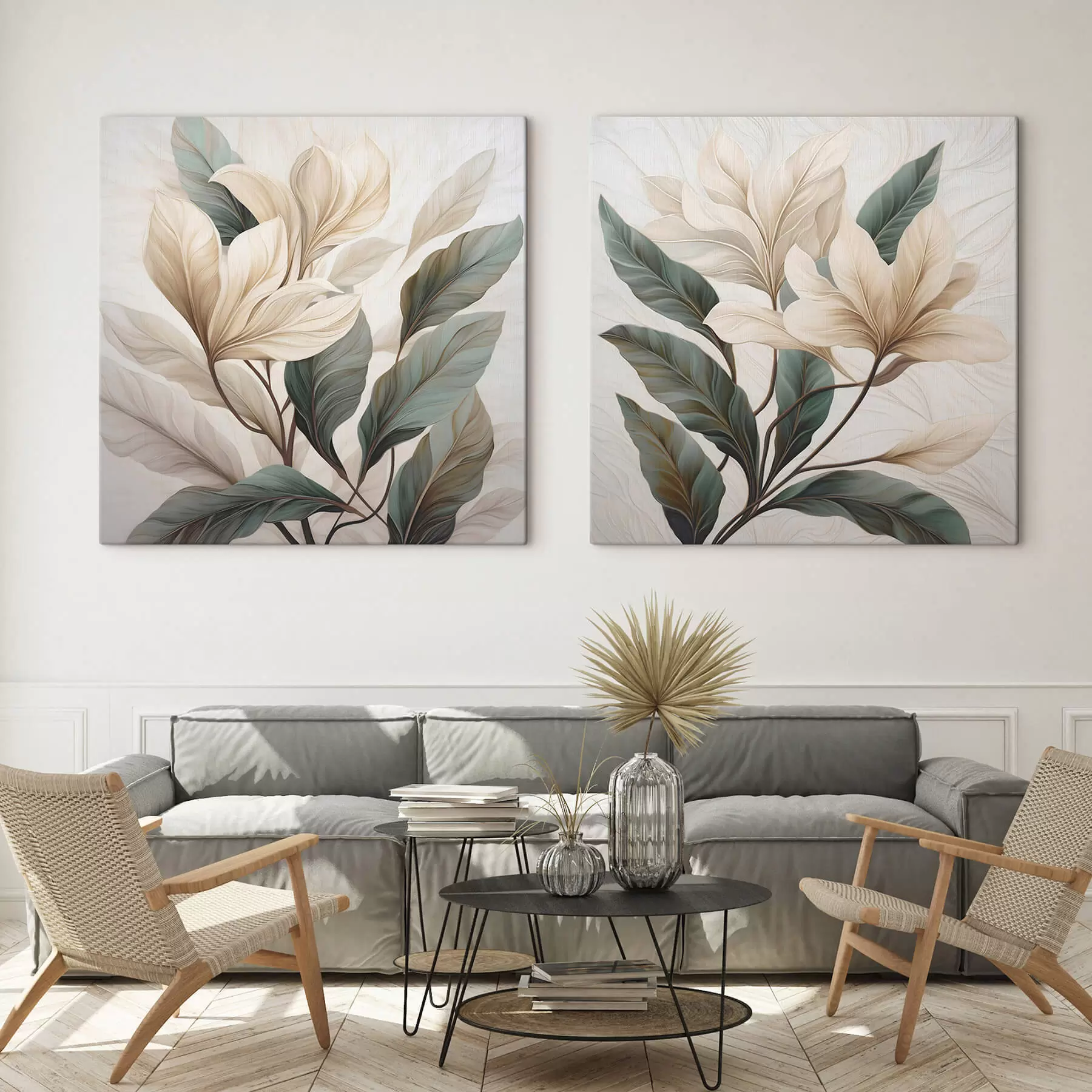 murales Flores con hojas m01271