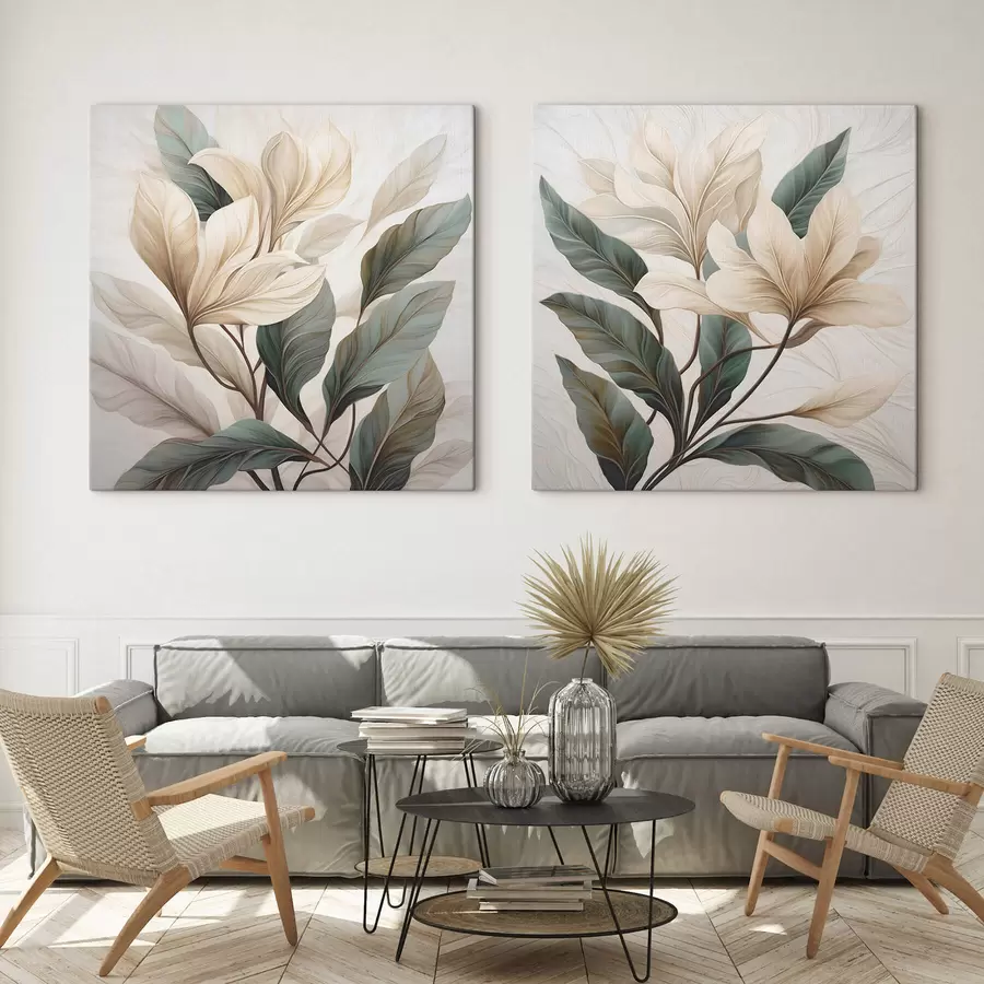 murales Flores con hojas m01271