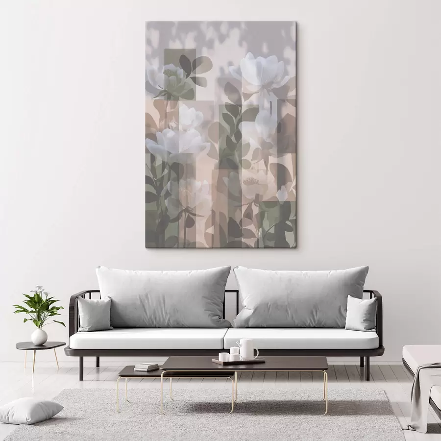 wall murals Abstraction with flowers s47660