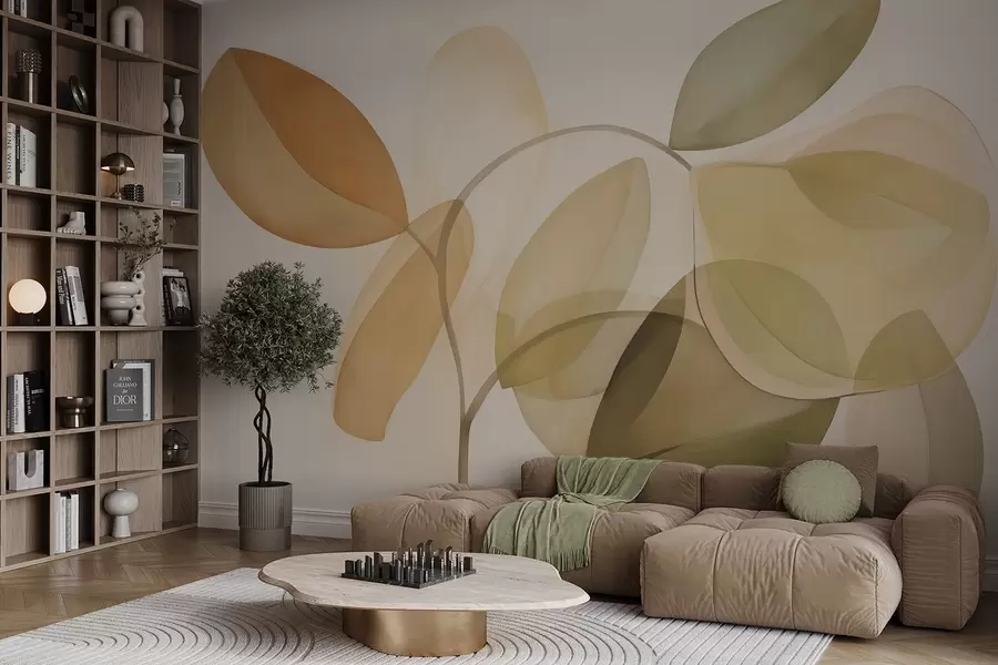 murales Hoja abstracta imitación de pintura w05208