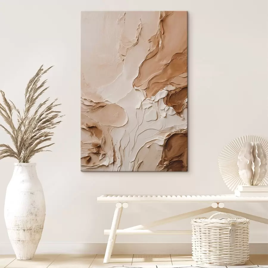 murales Trazos texturizados en color beige con líneas suaves. s47274