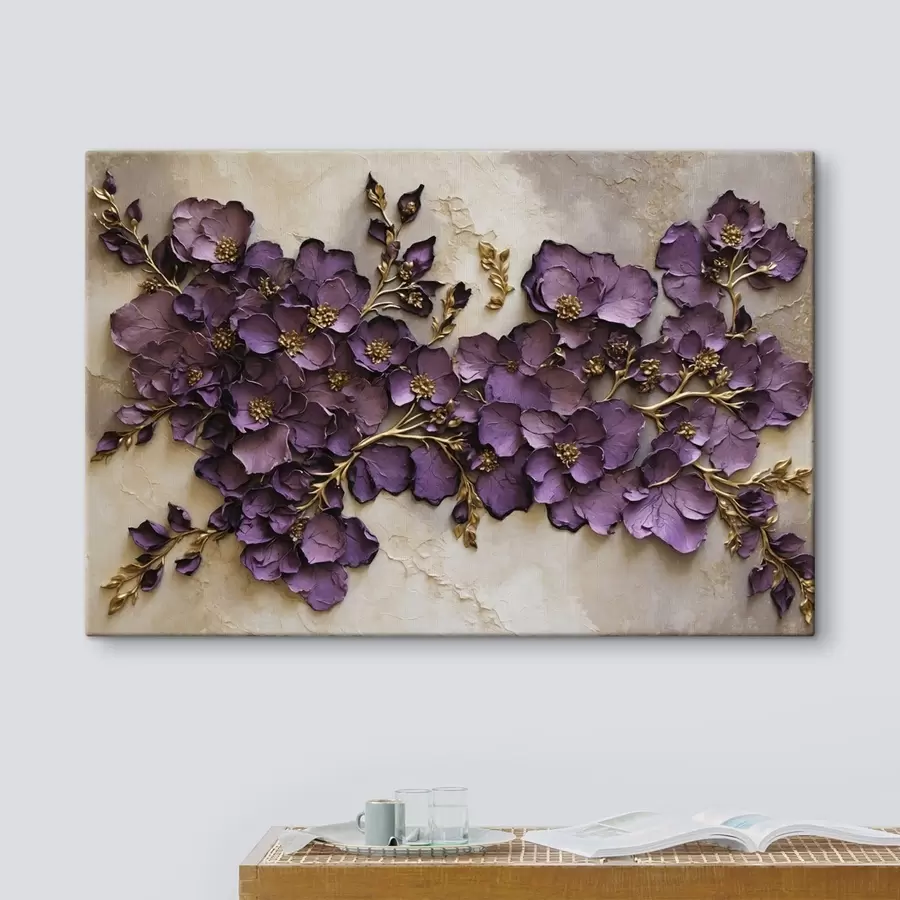 wall murals Arrangement of purple flowers with accents s47277