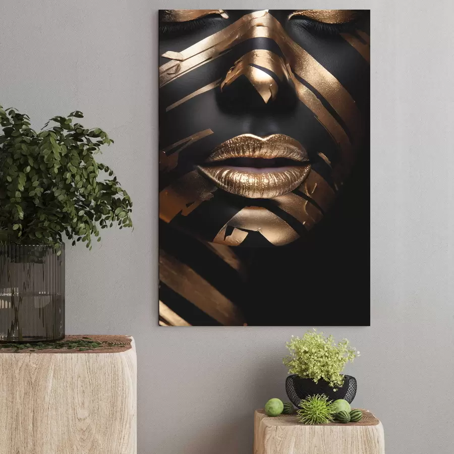 murales Cara con negro y rayas s47320