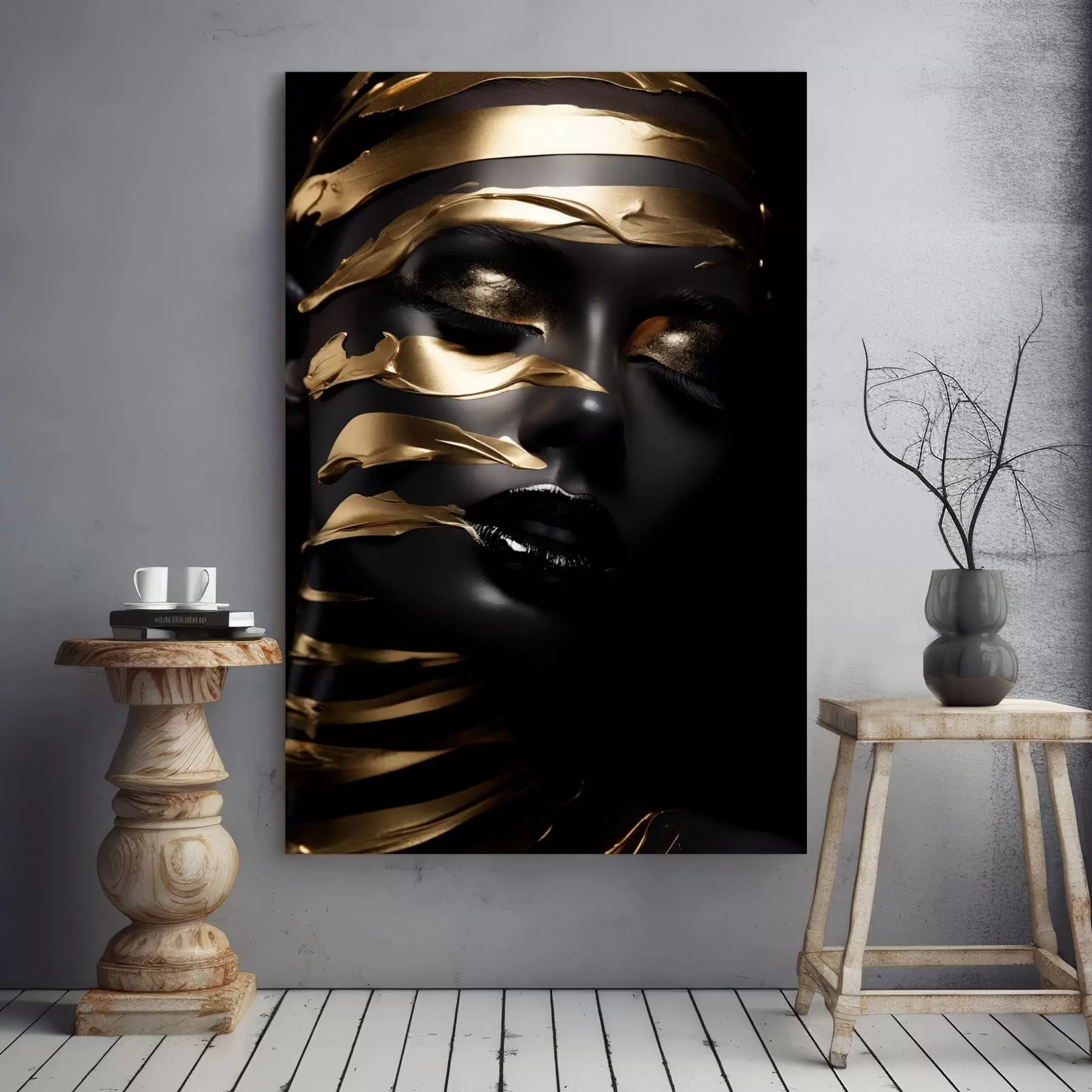 murales Cara con tono oscuro y rayas s47321