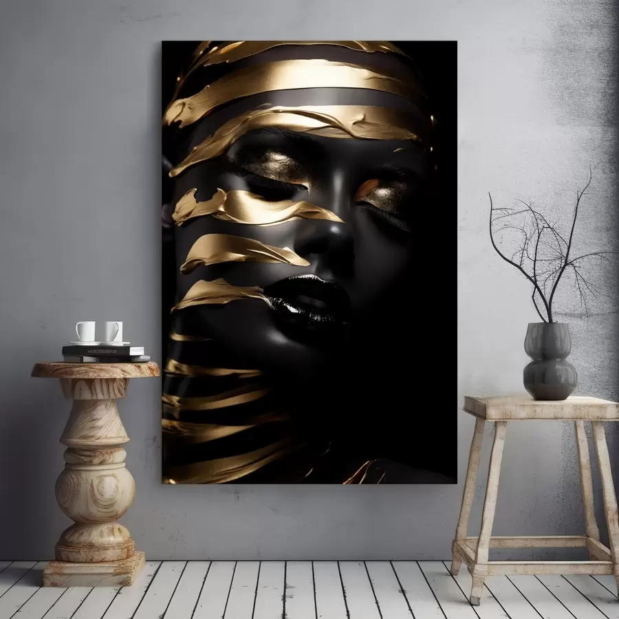 murales Cara con tono oscuro y rayas s47321