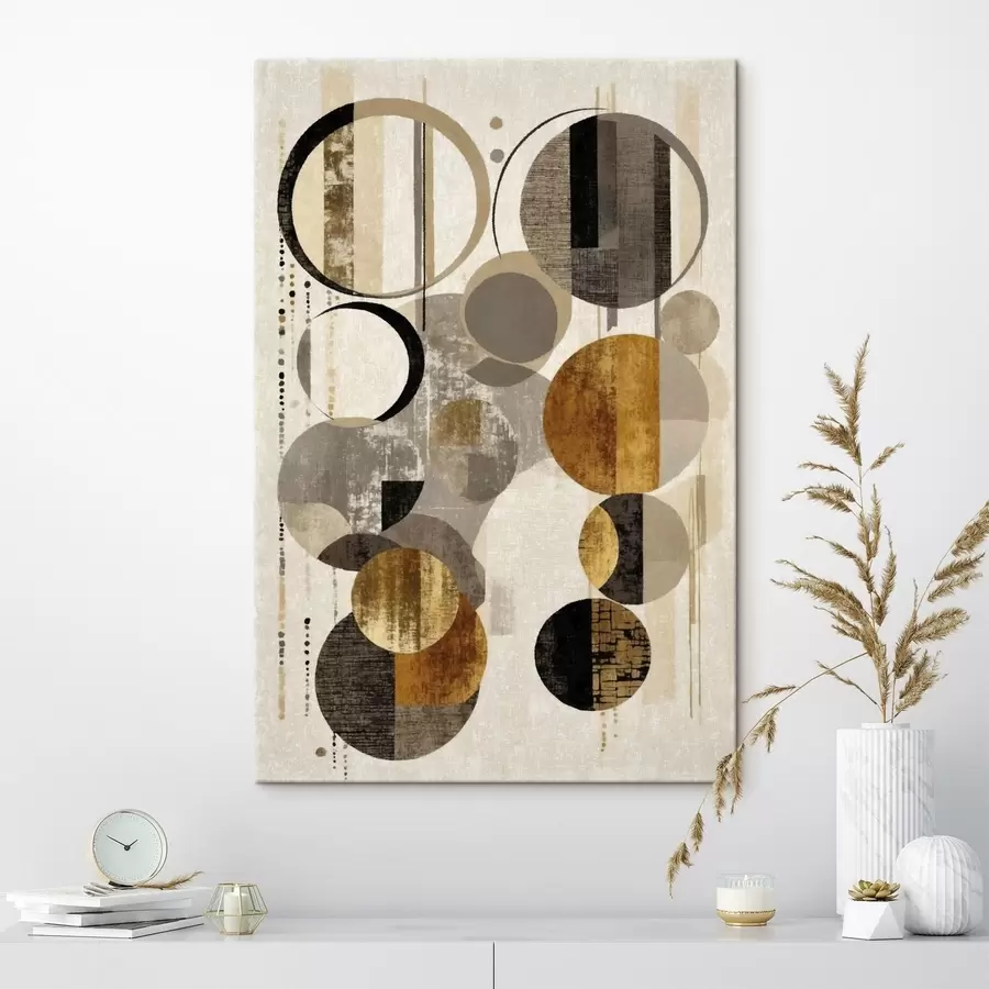 wall murals Abstract circles in warm and neutral tones s47766