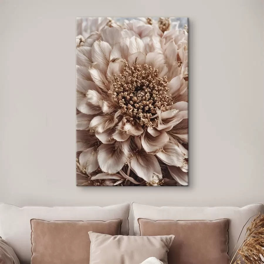 murales Primer plano de una flor pálida con pétalos de rica textura. s47769