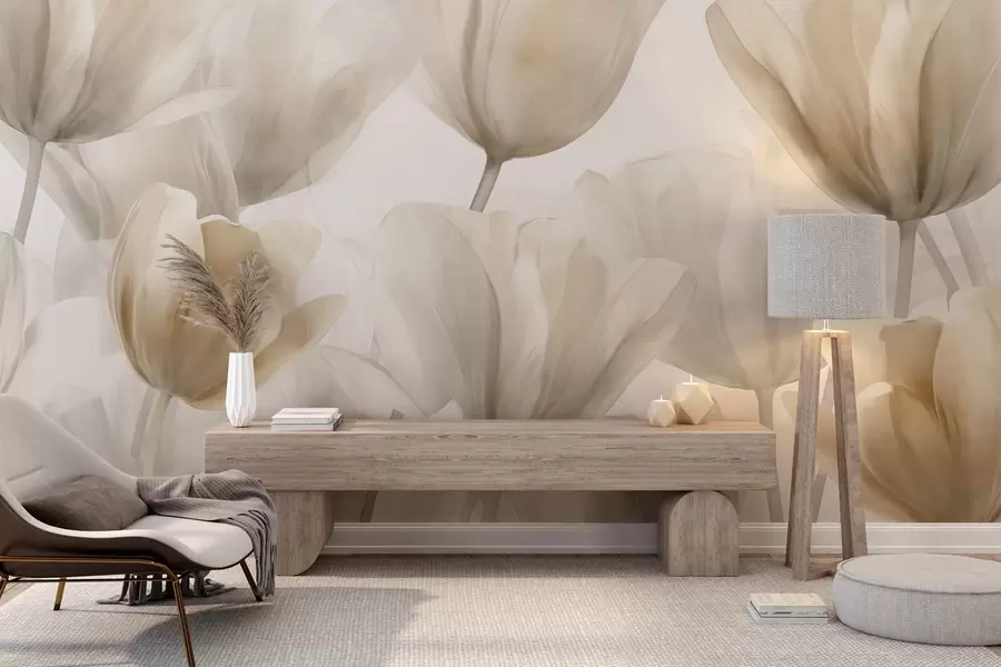 wall murals Delicate tulips w09699